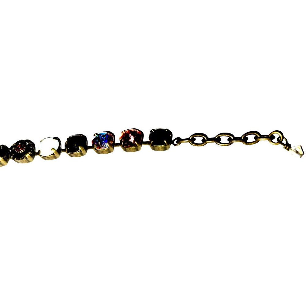 Swarovski Crystal Embellished Tennis Bracelet Adjustable to 7.75" Multicolored - Picture 4 of 11